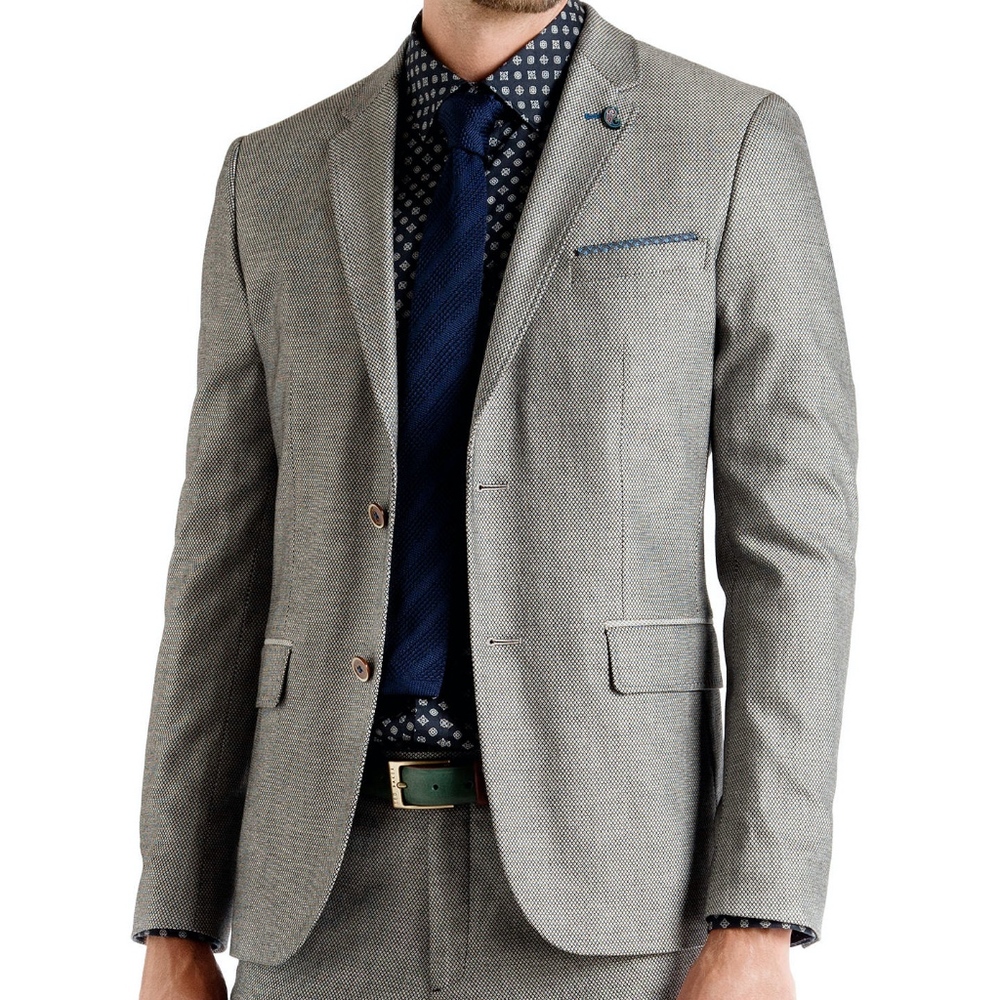 Ted Baker London Gray Sport Coat with Navy Accents